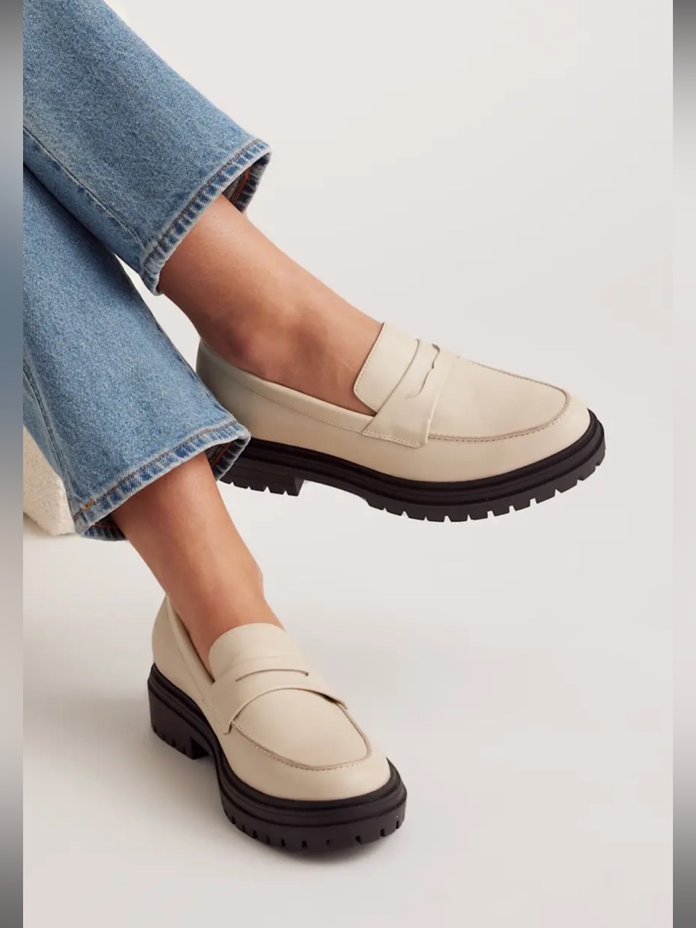 Quince Italian Leather Lug Sole Loafer (shoe23)